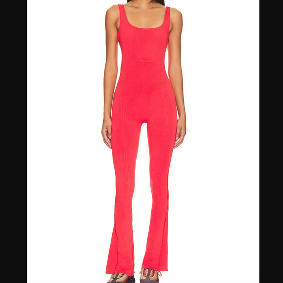 FP Movement by Free People Pants - Free People Movement Rich Soul Flared Onesie Bittersweet Red Orange Jumpsuit NWT